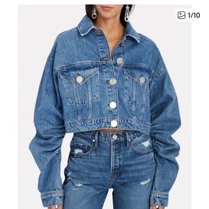 Frame ruched sleeve jacket